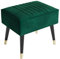 Vesgantti Repose-Pieds Salon en Velours Tabouret Pouf Ottoman avec Pieds en Métal pour Salon Chambre Salle de Séjour 52 x 40 x 47 cm - Vert