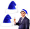 Weihnachtsmütze, Nikolausmütze Plüsche Weihnachtsmann Mütze Nikolausmütze Damen Herren Plüsche Weihnachtsmann Mütze Warm Dicker Nikolaus Mütze für Weihnachten Partys und Festlichkeiten, Blau