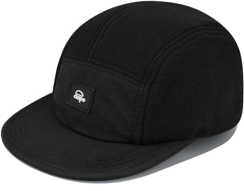 CLAPE Warm Wolle Basecap Herren 5 Panel Cap Fleece Winterkappe Damen Flat Visor Trucker Snapback Hat Outdoor Sport Kappe