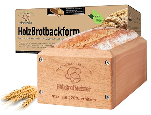 Wave Brands Molde para pan de madera I libre de sustancias nocivas | Original HOLZBROTMEISTER | Molde para hasta 1 kg de pan natural casero