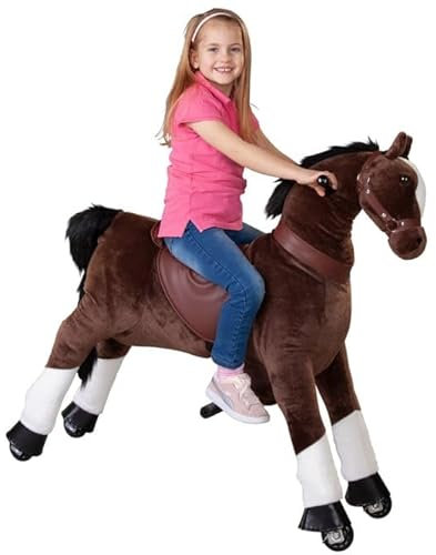Besttoy - Plüschpferd zum Reiten mit Rollen - ca. 95 cm