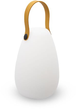 FLINQ Tischlampe Akku Coco - Led Tischleuchte Wiederaufladbar - Für Innen und Außen - Warmweiß/RGB Lampe - 12 cm x 26 cm