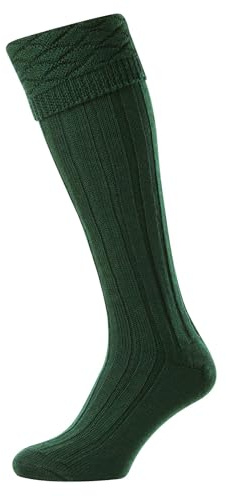 HJ Hall Knielange Kilt-Schlauchsocken aus hochwertiger Wollmischung, flaschengrün, 6-10