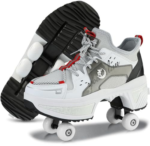Schuhe mit Rollen für Jungen,Rollschuhe Damen Roller Shoes,LED Schuhe Herren Turnschuhe mit Rollen,Roller Schuhe für mädchen,Roller Sneaker Geburtstagsgeschenk (A, 42)