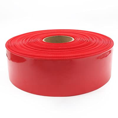 BCOMFY 2m Width 55~80mm 18650 Lithium Battery Heat Shrink Tube Li-ion Wrap Cover Skin PVC Shrinkable Film Sleeves Insulation Sheath (Color : Red, Size : Width 80mm Dia 51mm)