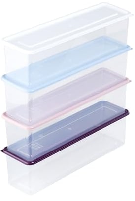MyCulina 4 Pack 1500 ML Pasta Storage and Fridge Containers Set - Multifunctional, Stackable, Food Storage Boxes with Lids for Fresh Dry Vegetable, Fruit, Meat, Cereal, Ice Cream Organiser (W)