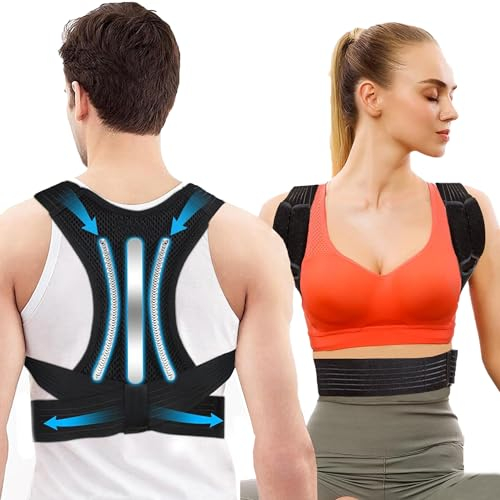 Rücken Geradehalter, Schultergurt Haltungskorrektur, Haltungskorrektur Rücken Herren Damen, Back Support Einstellbare Lendenwirbelsäule Korrektor Strap, Relief Schmerzen aus Dem Oberen Rücken (S)