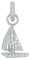 Amor Charm 925 Sterling Silber Damen Charms, mit Zirkonia synth., 2 cm, Weiß, Boot, Kommt in Schmuck Geschenk Box, 2038488