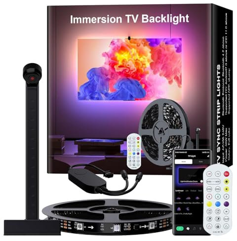 MIWATT TV LED luces 3M que cambian sincronizadamente con la imagen de TV TV retroiluminación con sensor AR sincronización de música App RGB control inteligente tira de LED para TV PC 32-50inch