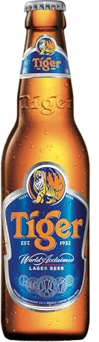 Tiger Lager Beer 0,33l- Das beliebte Bier aus Singapur mit 5,0% Vol.- Inklusive Haus der Biere Berlin Bierdeckel (6 Flaschen)