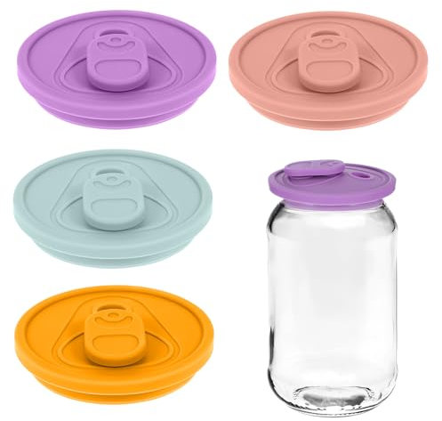 YUXIANLB 4 Stück Silikondeckel für Glasbecher, Ersatzdeckel aus Silikon für 20 oz/24 oz Glasbecher, 2,76 Zoll/70 mm Silikondeckel für 16 oz Bierdosenbecher mit Holzdeckel