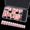 French Tip False Nails, 120PCS Full Cover Press on Nails, Stick on Nails French Manicure Kit, Short Square Nude Pink Nails French Tip Nail Art Manicure Accessories for Women