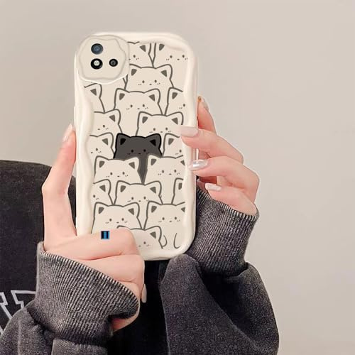 PAIXIKYZ Compatible con Realme C11 2021/Realme C20 | Funda Silicona Suave con Diseño Ondas Cremosas Suaves