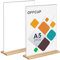OFFCUP Acryl Display Ständer, 2 Stück Acryl Tischaufsteller A5, T-Ständer Aufsteller Doppelseitiger Vertikaler Tischaufsteller Ständer Menükartenhalter für Restaurants, Cafés, Büros, Fotos