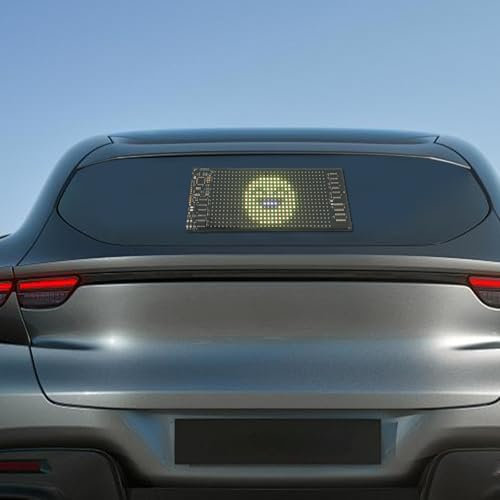 Flexibler LED Anzeigetafel, LED Namensschild Programmierbar, Leuchtreklame Personalisiert, Leuchtschild FüR Auto, Smart App, Bluetooth USB 5V, 17.3 * 7cm