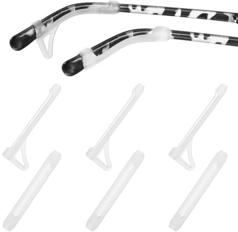 Ymapinc 6 Paar Antirutsch Brillen Ohrbügel mit Haken, Universal Brillenbügel Silikon Brillenbügel Komfor Bügel Spitzenhalter für Sportbrillen Lesebrillen Sonnenbrillen