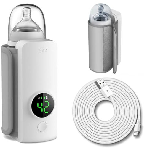 Portable Bottle Warmer for Travel, Fast Heating & 48H Keep Warming, Bottle Warmer On The Go, Precise Temperature Control, Portable Milk Warmer Battery Powered