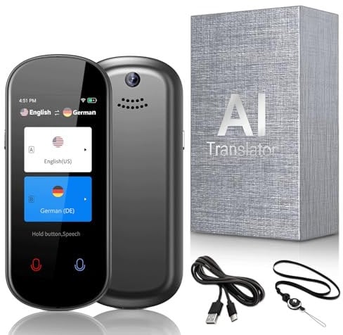 Zilchx Translator Sprachübersetzer Gerät, AI Sofortübersetzer für 138 Sprachen, Tragbarer Zwei-Wege-Übersetzungsgerät mit Sprachausgabe, Fotoübersetzung/WIFI/Offline, für Reisen, Business & Lernen
