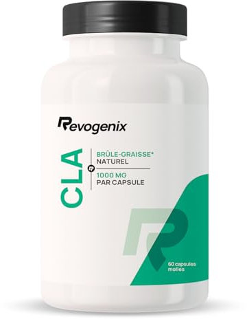 CLA 3000 mg | 80% d’Acide Linoléique Conjugué par dose | Brûleur de Graisse à Action Ciblé | 60 Capsules Vegan pour Hommes et Femmes | Alternative à la L-Carnitine | Fabriqué en France | Revogenix
