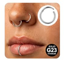 AVYRING 2 Stück Nasenpiercing Ring Titan 20G Clicker Nasenring für Damen Herren Piercing Schmuck für Septum, Helix, Tragus, Conch, Labret & Knorpelpiercings 6mm