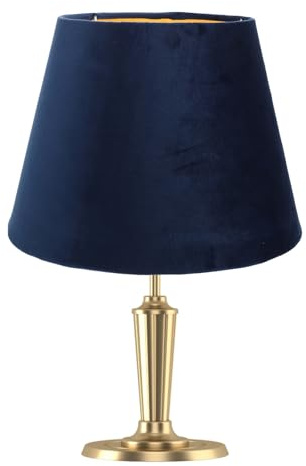 Einfacher Lampenschirm 30cm aus Stoff für Schlafzimmer, E27 Blau | Lampenabdeckung aus Gefüttertem Stoff, Lichtabdeckung, Exquisiter Lampenschirm, Kompakt und Leicht
