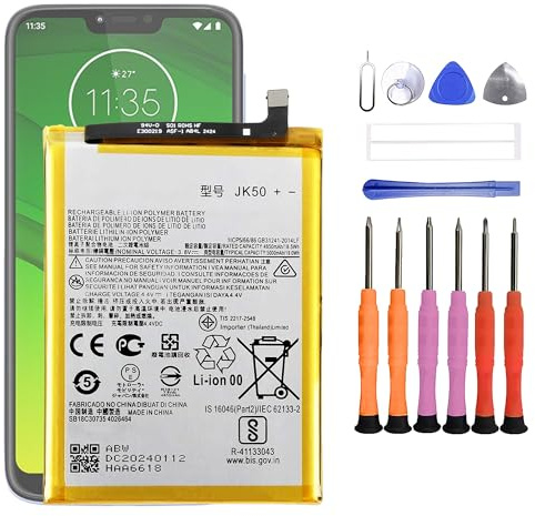 VUXYIT JK50 Compatible with Moto G7 Power / G8 Power Lite Play Replacement Battery for with Repair Tool Kit