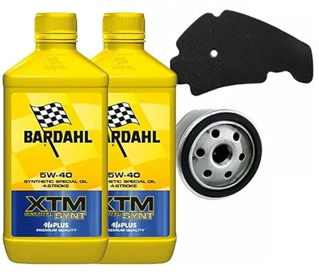 KIT TAGLIANDO OLIO XTM 10W40 (2 LITRI) compatibile con BARDAHL XT + FILTRO OLIO 82635R + FILTRO ARIA COMPATIBILE CON PIAGGIO BEVERLY 250 300 RST HPE