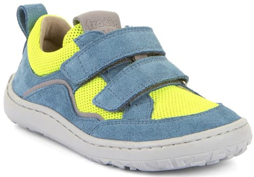Froddo Barfußsneaker Leder + Meshbesatz Doppelklett Barefoot * G3130271 (Jeans, EU Schuhgrößensystem, Grundschulkind, Numerisch, M, 26)