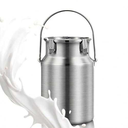 milchkanne mit deckel 3/5/10/15 liter 201 Edelstahl Luftdichtes Milchkännchen Farm Milk Transport Can Luftdichtes Für Milch Und Wein Flüssigkeit Feststoffe Küche,Nofaucet-3L