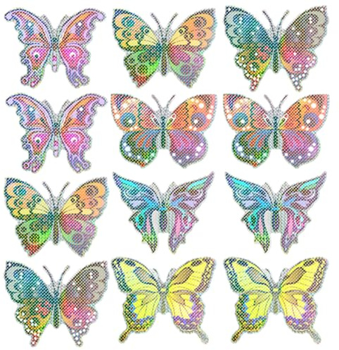 Adesivo Anticollisione Farfalla Magnetico 12 Pezzi in Pvc | Stickers per Zanzariere, Decorazioni Adesive per Finestre, Effetto Glitterato