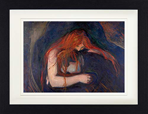 1art1 Edvard Munch Poster Vampir, 1895 Gerahmtes Bild Mit Edlem Passepartout | Wand-Bilder | Im Bilderrahmen 40x30 cm