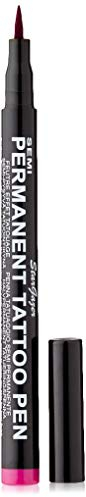 Stargazer Semi-Permanent Vegan Tattoo Pen 12. Up To 24 Hour Strong Pink Colour For Skin Art With A Fine Line Nib.