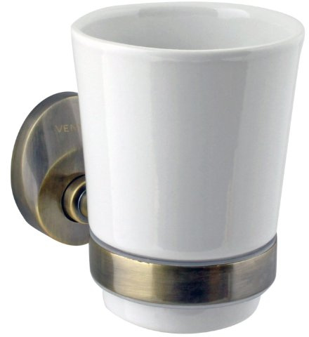 Mundspülglas/Zahnputzbecher/Porzellanglas - Serie: Old Brass