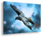 gewaltiger Adler in den Wolken im Format: 80x60 als Leinwandbild, Motiv fertig gerahmt auf Echtholzrahmen, Hochwertiger Digitaldruck mit Rahmen, Kein Poster oder Plakat