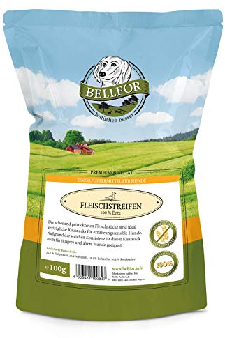 Bellfor Hundesnack Gesunder mit Enten Trockenfleisch Das Fleisch stammt zu 100% von der Ente und ist ohne Zusätze und Geschmacksverstärker hergestellt 100 g