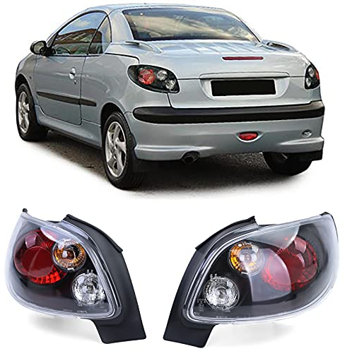 Klarglas Rückleuchten Schwarz für Peugeot 206 CC Coupe Cabrio 00-08