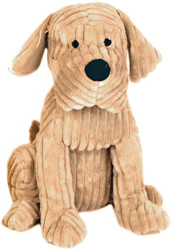 Take Me Home Cute Dog Door Stop - Chunky Cord Ribbed Dog 28cm (Tan)