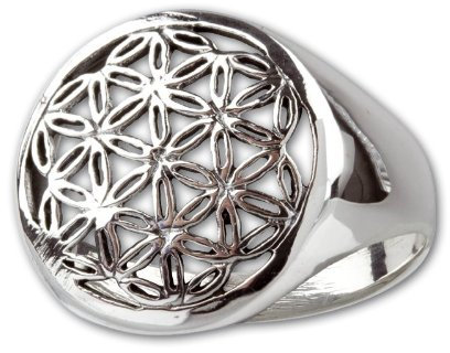 Ring Blume des Lebens 925 Sterling Silber (58 (18.5))