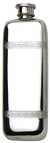Hip Flask with Celtic Bands Liquor Flask 3oz Engravable Great Personal Gift
