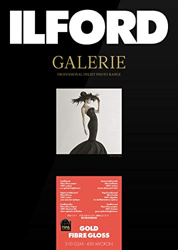 ILFORD GALERIE Gold Fibre Gloss, 310GSM, GPGFG, A3+, 25 Blatt, Inkjetpapier, Tintenstrahldruckerpapier, Fotopapier