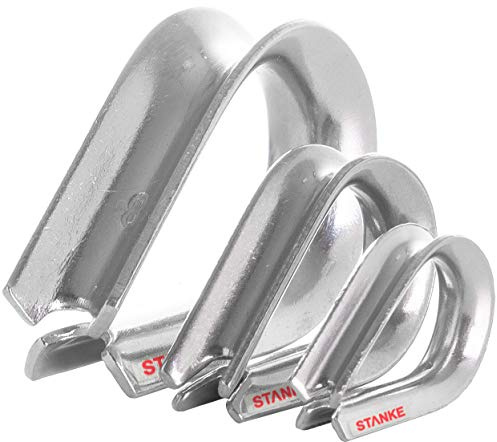 Seilwerk STANKE 10x Kausche Edelstahl Inox 3mm Drahtseilkauschen Rostfrei | Seilöse für Forstseil Stahlseil Naturseil – Für Konfektionierung, Schlaufenbildung und Verbindung von Drahtseilen