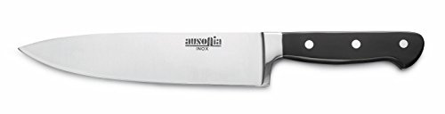 Ausonia - Coltello forgiato INOX da cucina largo manico in resina acetilica Cm 20
