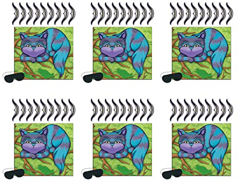 Beistle 60063, 6 Piece Pin The Smile On The Cheshire Cat Games, 16 x 18, Multicolor