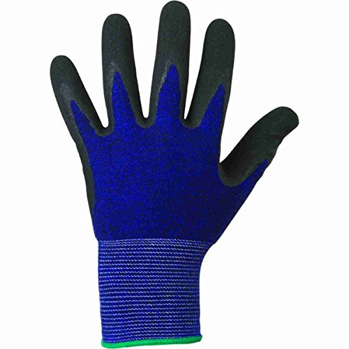 12 Paar Latex beschichtete Handschuhe Stronghand *SCOTT* blau/schwarz - angenehm leichter Kälteschutz