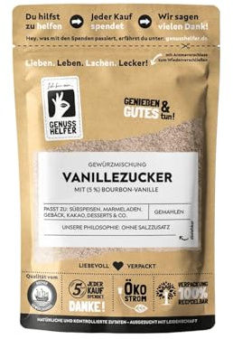 Bremer Gewürzhandel Vanillezucker, gemahlen, Zucker & gemahlene Bourbon-Vanille zum Kochen und Backen, 90g im Glas