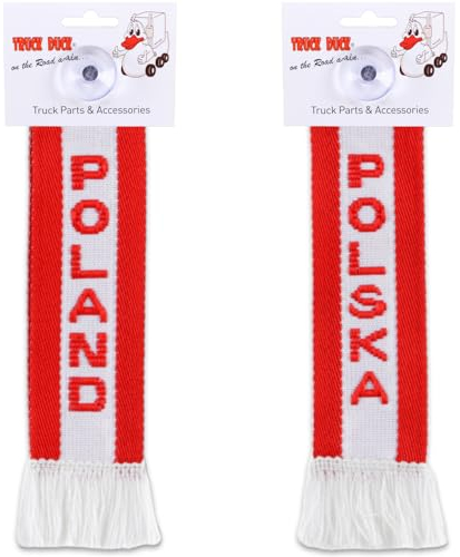 TRUCK DUCK® LKW Auto Minischal Polen Poland Mini Schal Wimpel Flagge Fahne Saugnapf Spiegel Deko
