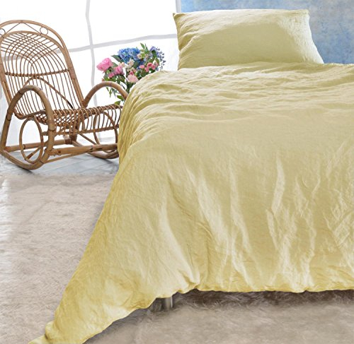 Wohnen & Accessoires GmbH & Co. KG Leinen-Bettwäsche Set Sintra 135x200cm + 80x80cm gelb
