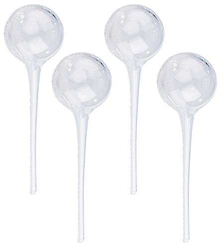 Royal Gardineer Bewässerungsets: 4er-Set Gießfrei-Bewässerungs-Kugeln aus Glas, transparent, Ø 8,5 cm (Pflanzen Bewässerungskugeln, Bewässerungsstab, Garten Bewässerung)