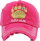 MIRMARU Damen Baseball Cap Distressed Vintage Unconstructed Washed Cotton Embroidered Adjustable Hat, Mama Bear Gold Paw - Hot Pink, Einheitsgröße
