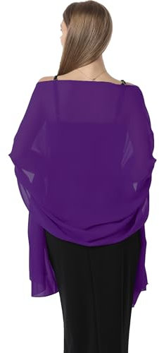 Chiffon Schals und Wraps für Abendkleider Frauen Elegant Weich Schal Braut Schal Hochzeit Stola, Violett (Chiffon), Einheitsgröße